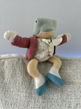 Eden Vtg Beatrix Potter Jeremy Fisher 11 inch Plush Frog Stuffed Blue Shoes Rare